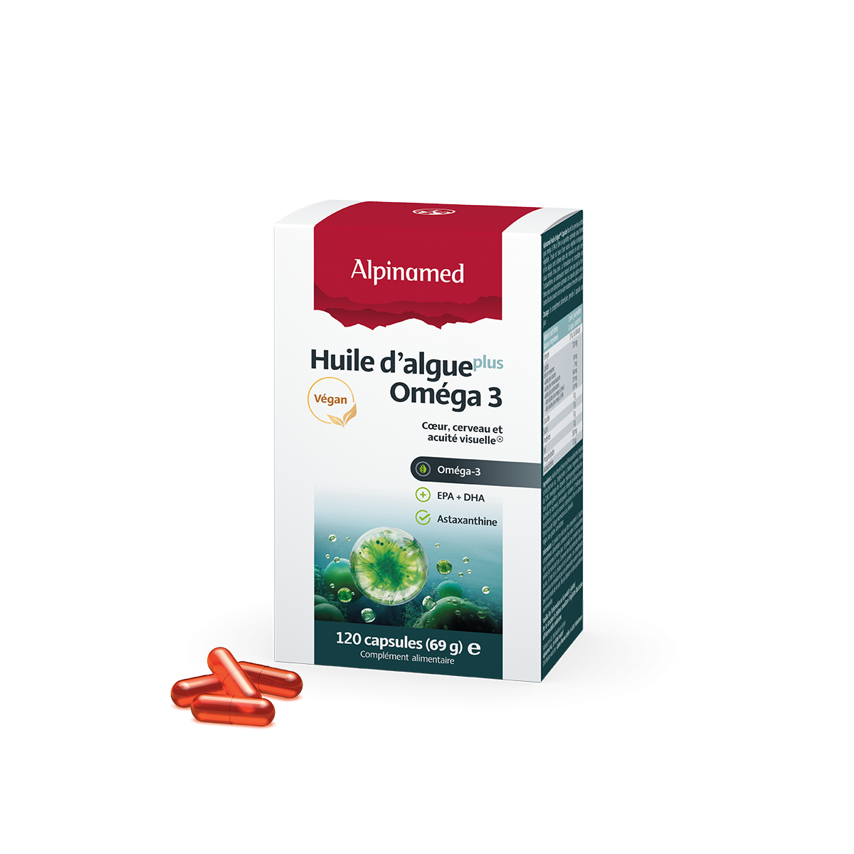 Huile d’algue plus Oméga 3 Capsule | Alpinamed AG
